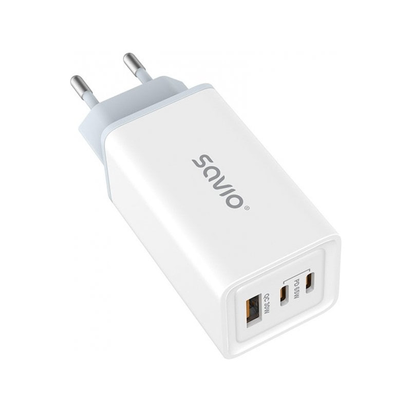 Alimentatore da rete savio la-07 usb-a/c 65w bianco [azsaolssavila07]