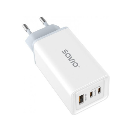 Alimentatore da rete savio la-07 usb-a/c 65w bianco [azsaolssavila07]