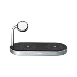 Stazione di ricarica verbatim dual apple e orologio nero/argento