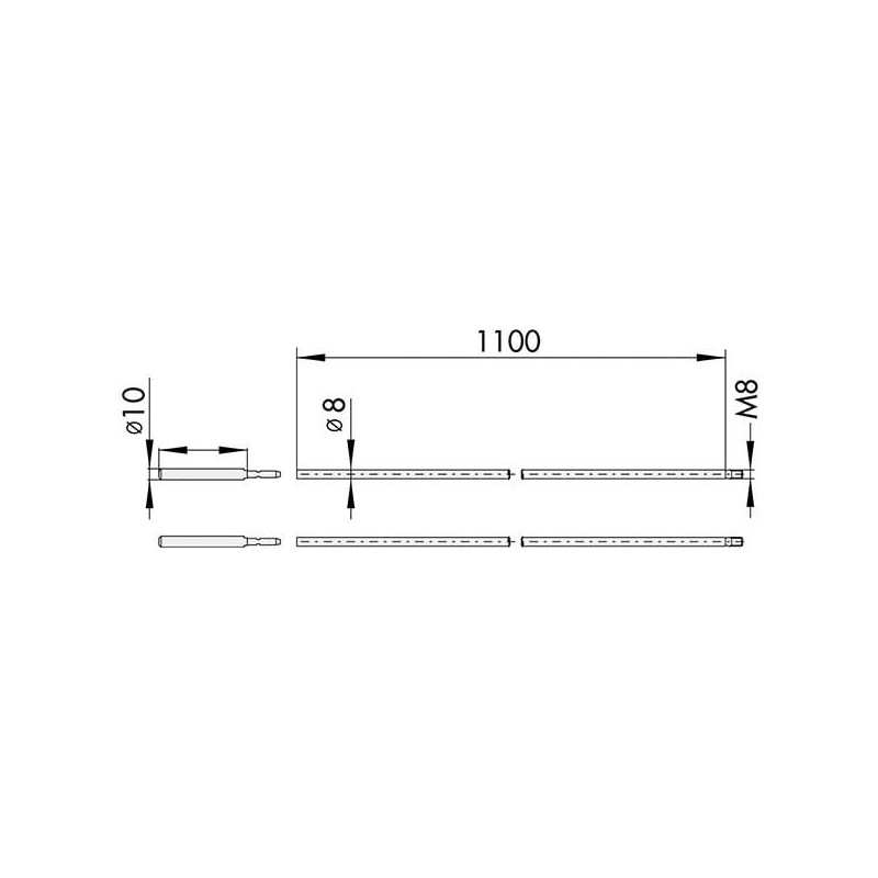 Prolunghe interne cisa aste avvitate infilare triplice per serrature