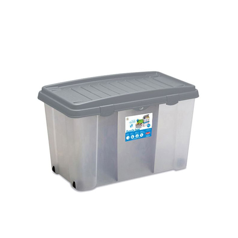 Contenitore multiuso stefanplast 80cmx47x51h con coperchio assortiti