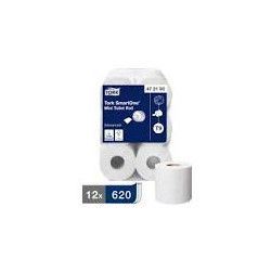 Rotolo di carta igienica tork smartone mini cf12 620-fogli bianco