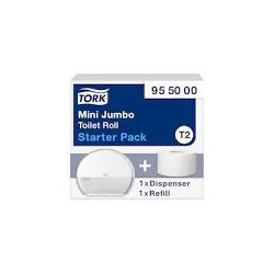 Dispenser di carta igienica tork mini jumbo stp 1.5kg bianco [955000]