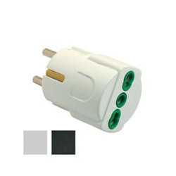 Adattatore schuko 10/16a+t nero 81091 fme [fme ]