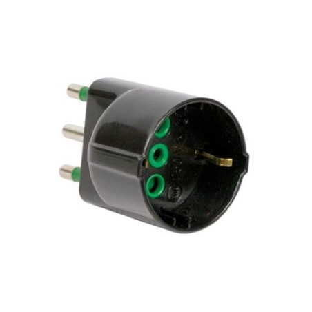 Adattatore schuko 16a+t nero 82131 fme [fme ]