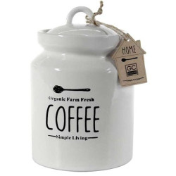 Barattolo utilissimi in ceramica caffe' bianco [856617]