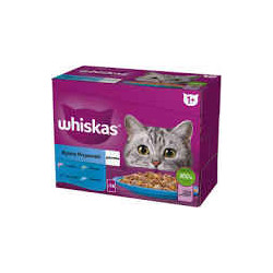 Cibo umido per gatti whiskas gelatina in bustina gusti 12x85g bianco
