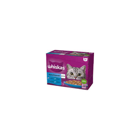 Cibo umido per gatti whiskas gelatina in bustina gusti 12x85g bianco