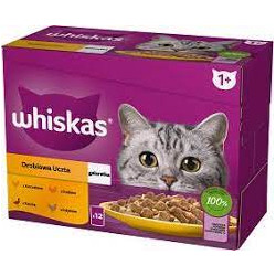 Cibo umido per gatti whiskas gelatina pollame anatra tacchino pollo