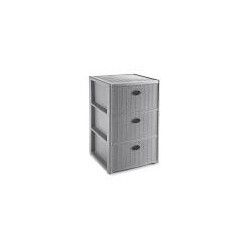 Cassettiera stefanplast elegance 3 cassetti 30x40h 60cm argento/grigio