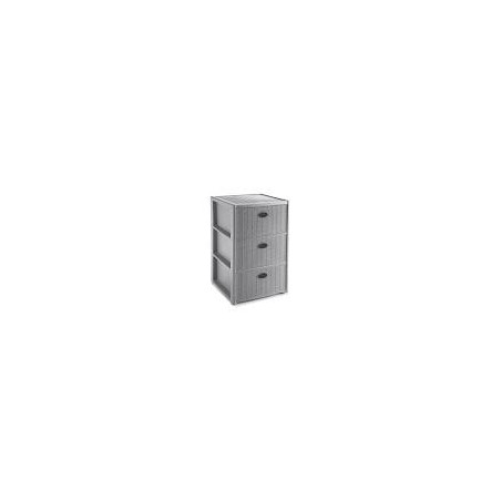 Cassettiera stefanplast elegance 3 cassetti 30x40h 60cm argento/grigio