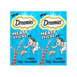 Cibo per gatti dreamies meaty sticks salmon dolcetti per gatti 30g