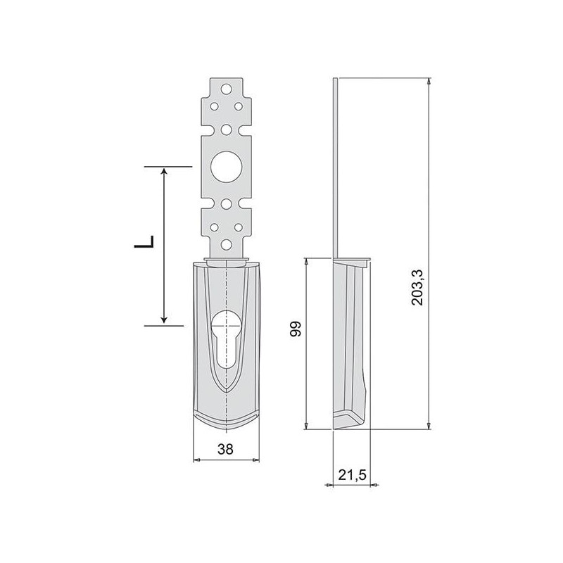 Placca esterna cisa per maniglie fast-touch interasse 72mm [07176.61.0]