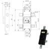 Serratura ferroglietto triplice dx 253 moia [253dx]