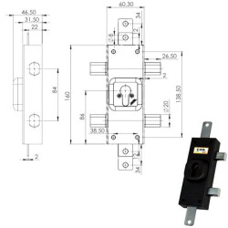 Serratura ferroglietto triplice dx 253 moia [253sx]