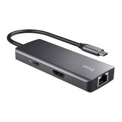 Hub usb trust hdmi 4k 6porte tipo-c 6-in-1 argento[24968]