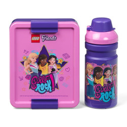 Set pranzo lego friends girls rock portapane17x13.5x7cm borraccia17x6.5x6.5cm/390ml