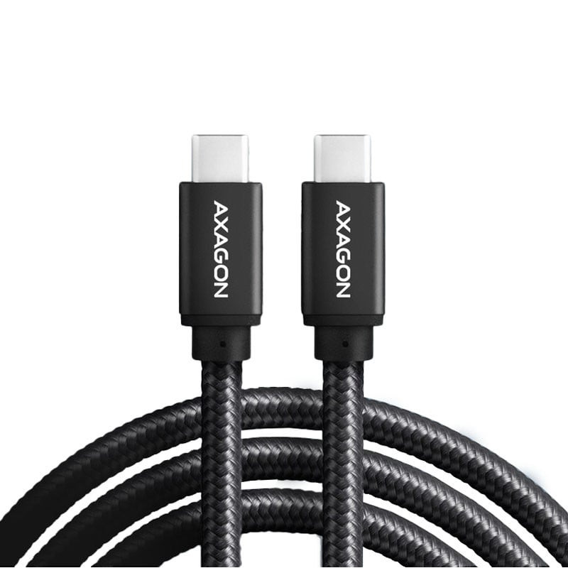 Cavo axagon usb-c a usb-c 2.0 pd 240w 5a 3m alu-nero