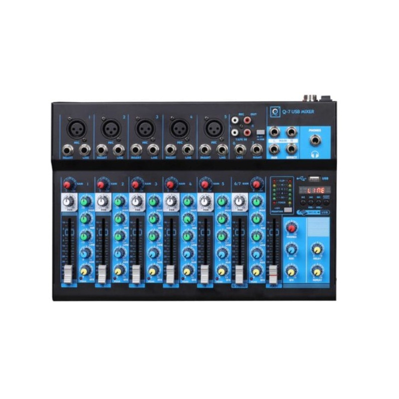 Console di missaggio oqan mixer q7 mk2 con usb nero