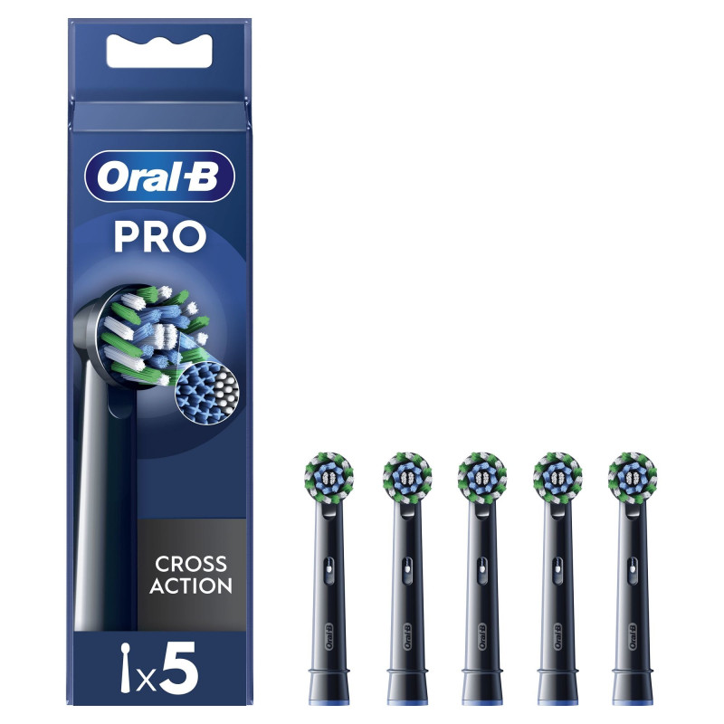 Testine di ricambio spazzolino oral-b pro cross action 5pz nero