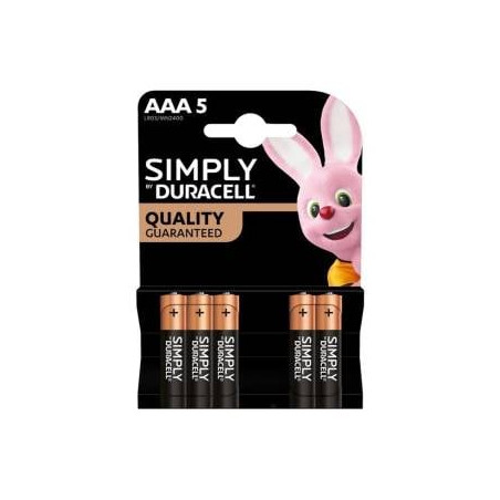 Batteria aaa duracell simply 1.5v monouso alcalina 5pz [lr03/mn2400/s]