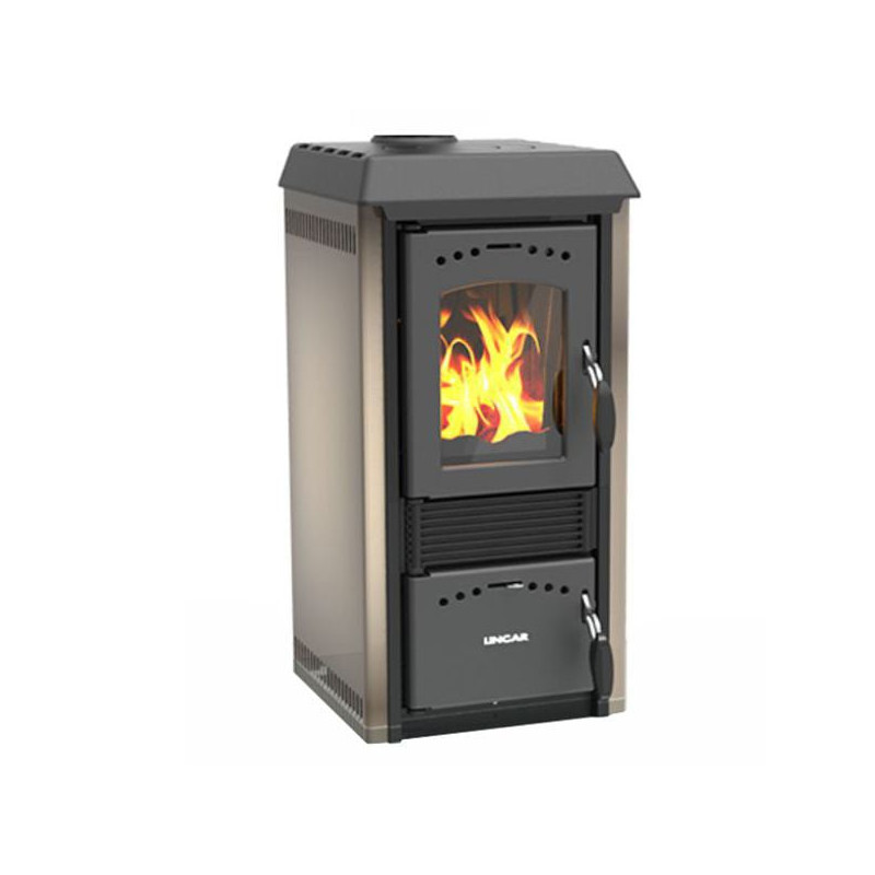 Stufa a legna lincar gioia 470 az in acciaio smaltato ecologic system