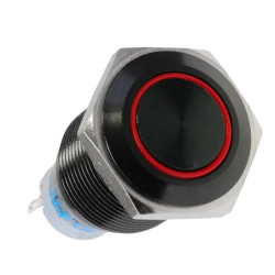 Interruttore antivandalismo lamptron 19mm blackline/rosso