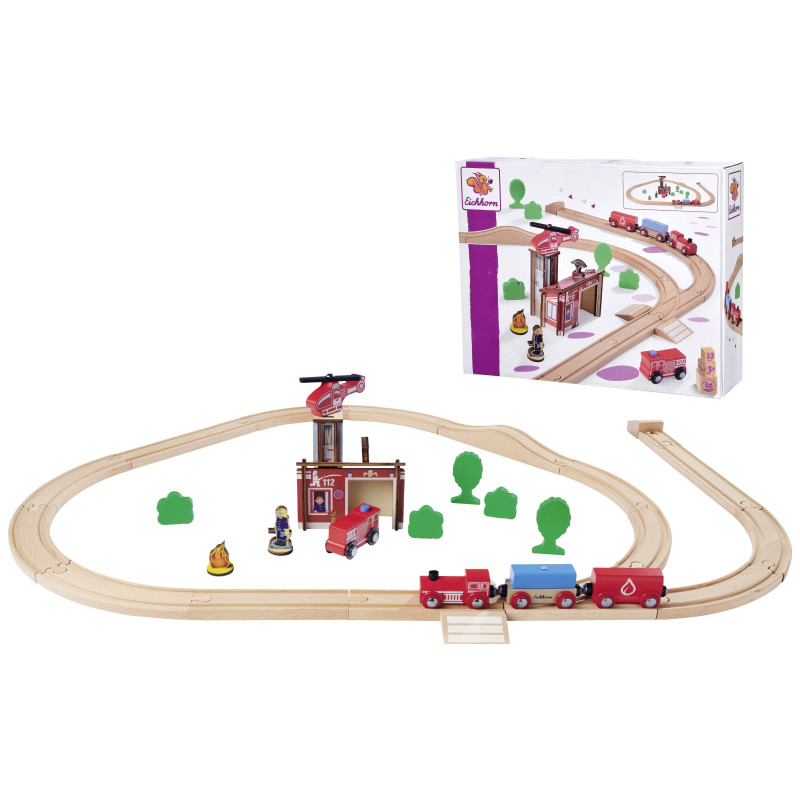 Set da gioco eichhorn bahn vigili del fuoco multicolore 33pz [100006205]