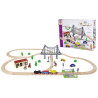 set da gioco eichhorn bahn ferroviario con ponte multicolore 55pz