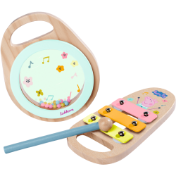 Giocattolo eichhorn xilofono musicale e tamburo in legno peppa pig