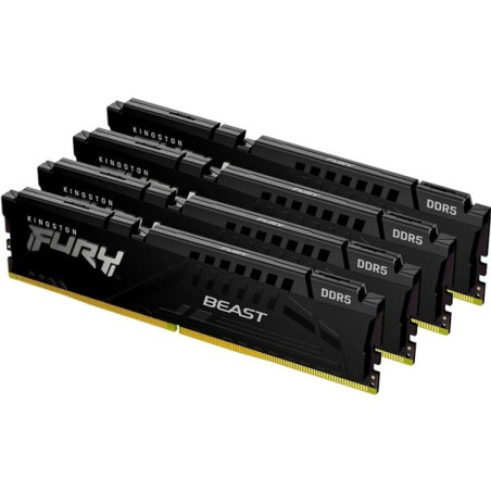 Ram dimm ddr5 128gb kingston fury beast 200 4x 32gb nero [kf552c40bbk4-128]