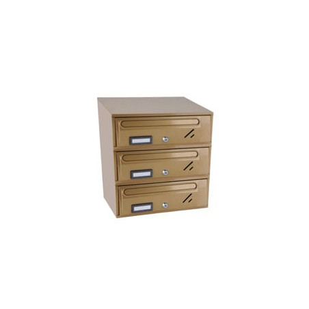 Casellario postale acciaio zincato orizzontale 3 posti