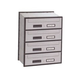 Casellario postale acciaio zincato orizzontale per esterni 4 posti