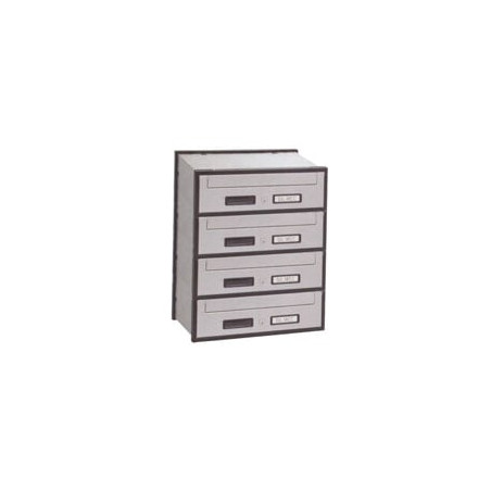 Casellario postale acciaio zincato orizzontale per esterni 4 posti