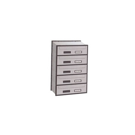 Casellario postale acciaio zincato orizzontale per esterni 5 posti