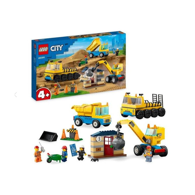 Set da gioco lego 60391 city camion da cantiere e gru per palle da