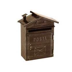Cassetta da lettere con tetto in ferro battuto