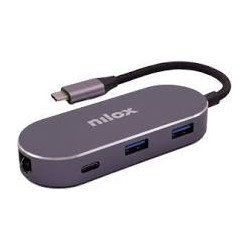 Docking station nilox rj-45 usb-c 6 porte mini [nxdsusbc02]