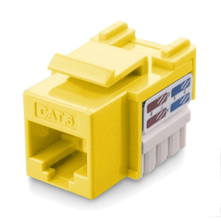 Frutto keystone tecchly rj45 cat.6 utp idc 90grado giallo