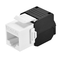 Frutto keystone techly rj45 cat.6a utp bianco/nero