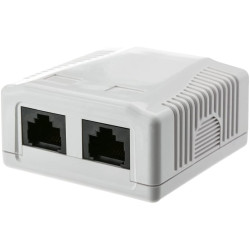 Presa a muro techly con 2 frutti rj-45 cat.6 utp beige [366297]