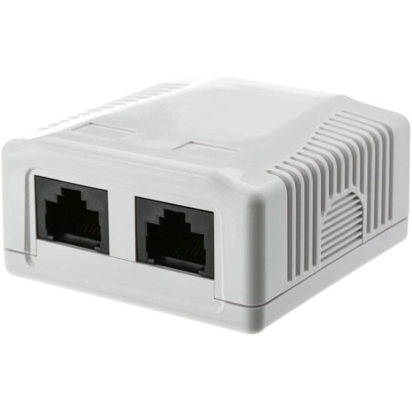 Presa a muro techly con 2 frutti rj-45 cat.6 utp beige [366297]