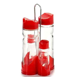 Contenitore spezie sonda servizio condimento trasparente /rosso 4pz