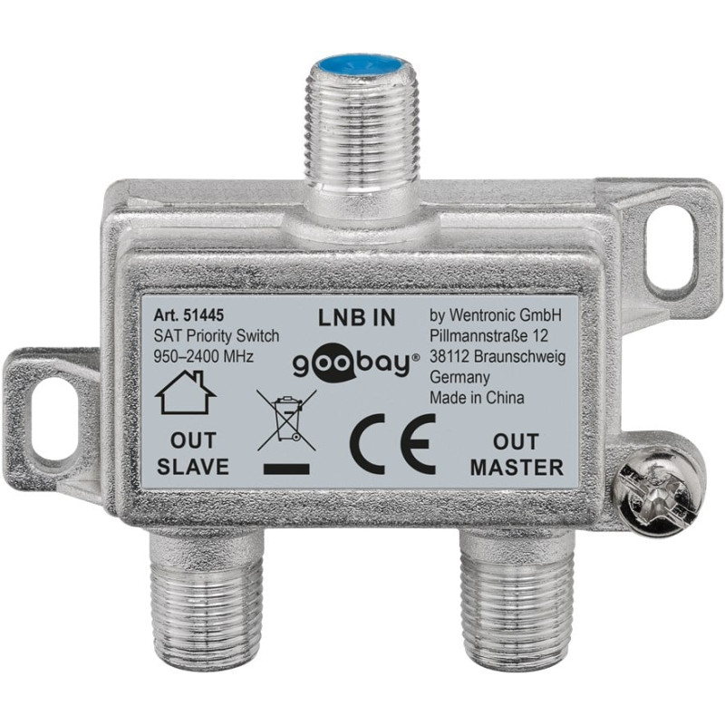 Switch satellitare goobay 51445 lnb/2xsat argento