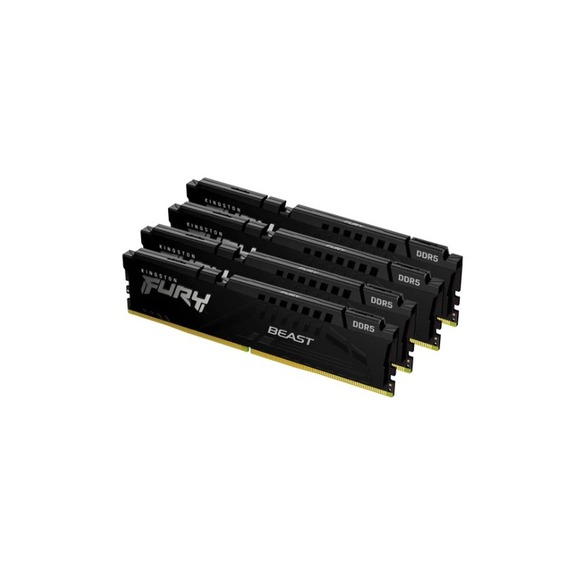 Ram dimm ddr5 64gb kingston fury beast 2800mhz cl40 1.25v nero [kf556c40bbk4-128]