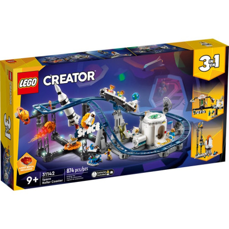 Set da gioco lego creatore 3 in 1 montagne russe spaziali 874pz [31142]