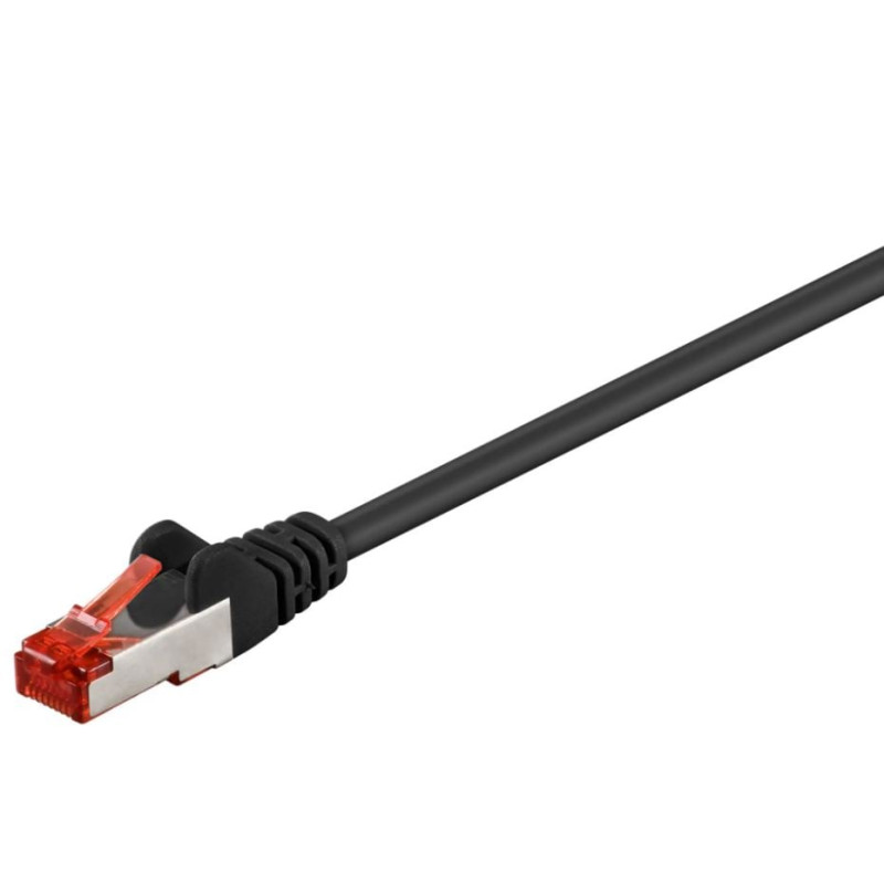 Cavo patch goobay rj-45 cat.6 s/stp 0.5m nero [68687]