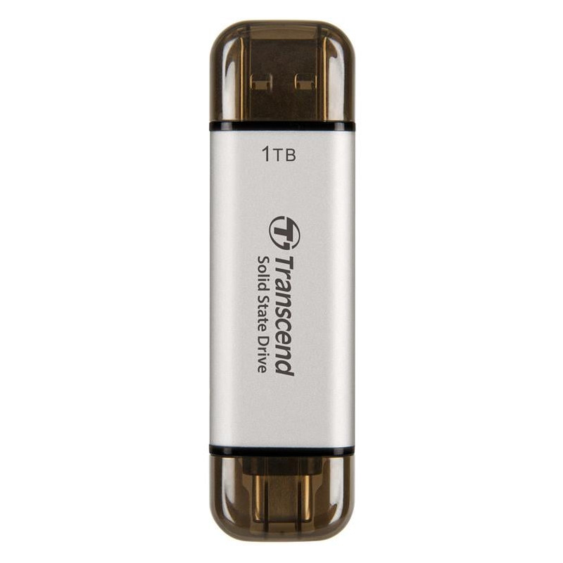 Ssd esterno 1tb transcend esd310s usb-a/usb-c 10gbps argento