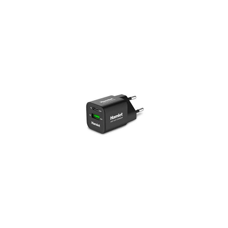 Alimentatore da rete hamlet 30w + qc 18w nero [xpdc-g3018q]