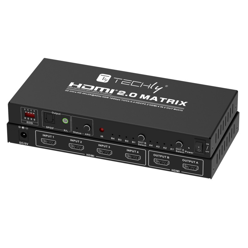Switch matrix techly hdmi 2.0 4x2 3d ultra hd 4k